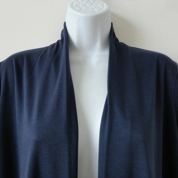 NWT EILEEN FISHER Indigo Blue Fluid Tencel Long Cardigan Sweater Medium - Picture 3 of 7